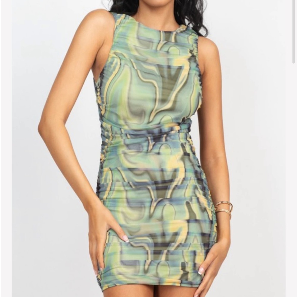 greenish mesh dress